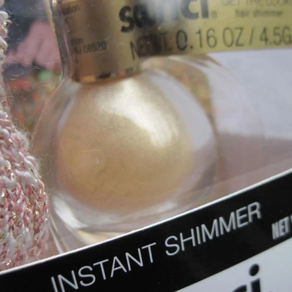 Scunci Instant Hair Shimmer Sparkling Glimmer Glitter Pink Silver Gold Ribbon